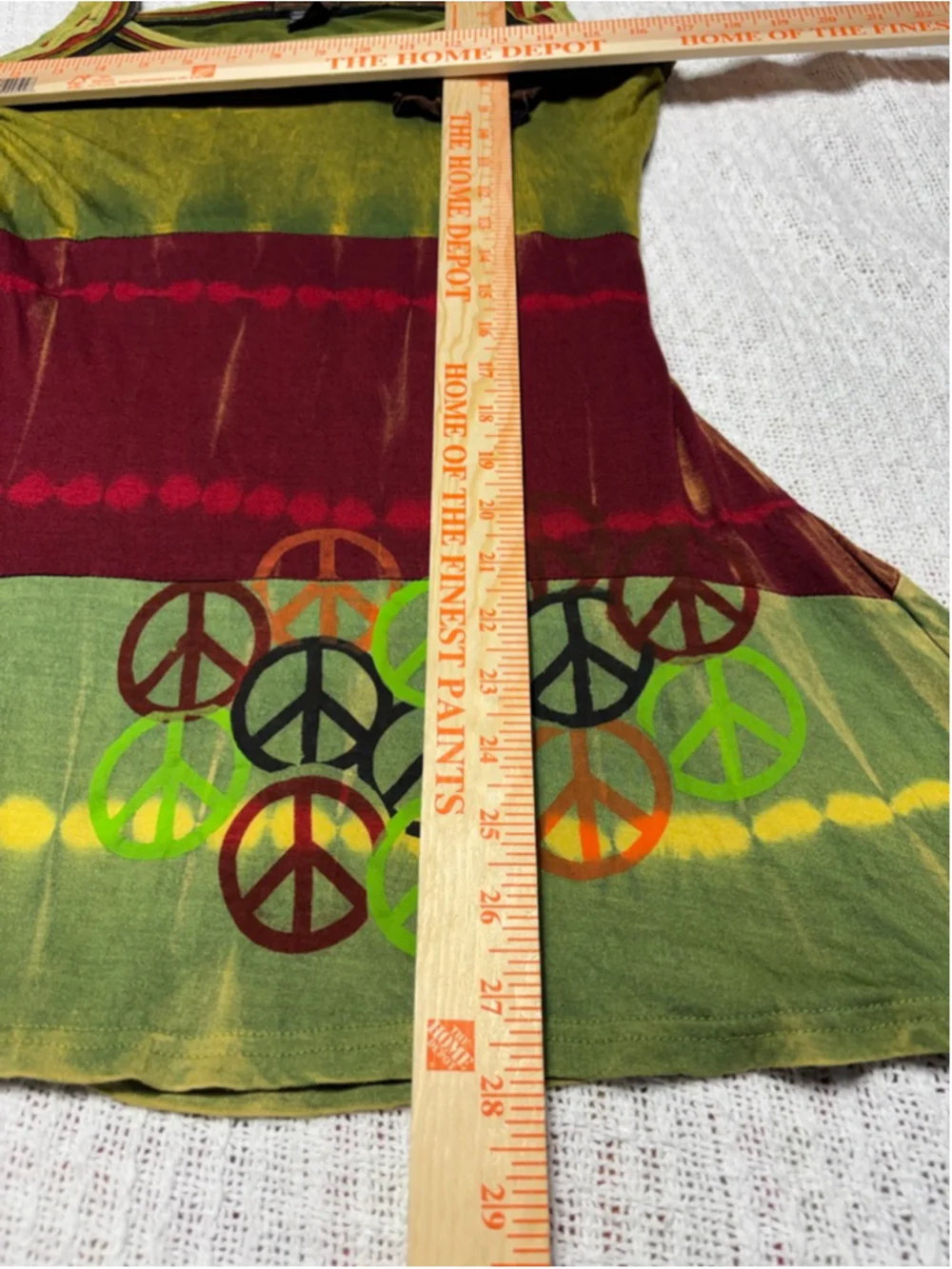 Rising International Boho Tie Dye Peace Sign Tunic Tank Top Size Med - Picture 6 of 9